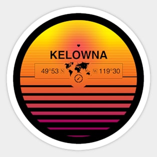 Kelowna, British Columbia Retro Sunset Sticker